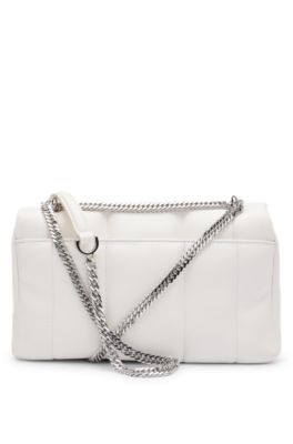 Shoulder bag with double monogram, White