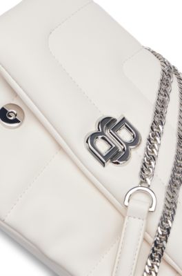 Shoulder bag with double monogram, White