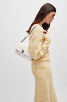 Shoulder bag with double monogram, White