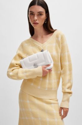 Shoulder bag with double monogram, White