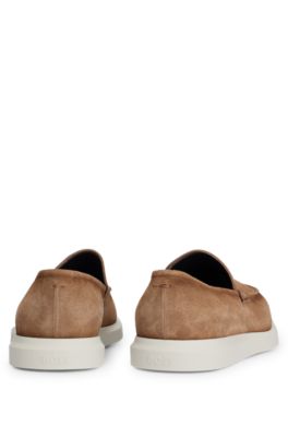 Suede loafers with lightweight outsole, Beige
