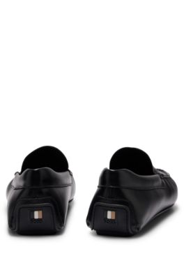 Nappa-leather moccasins with driver sole and full lining, Black