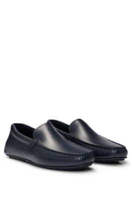 Hugo Boss Nappa-leather Moccasins With Driver Sole And Full Lining In Dark Blue