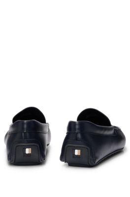 Nappa-leather moccasins with driver sole and full lining, Dark Blue