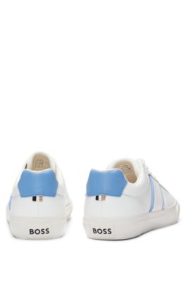 Low-top trainers with contrast accents and rubber outsole, White