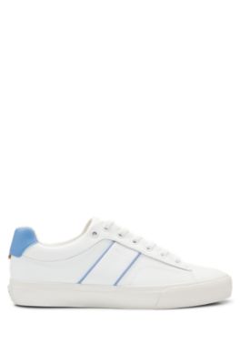 Low-top trainers with contrast accents and rubber outsole, White