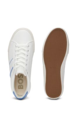 Low-top trainers with contrast accents and rubber outsole, White