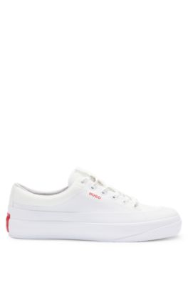 Low-top trainers with branded laces, White