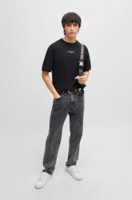 Low-top trainers with branded laces, White