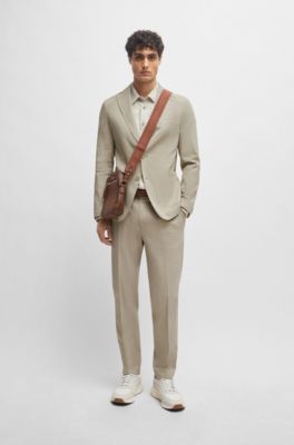 Leather reporter bag with metallic logo lettering, Brown