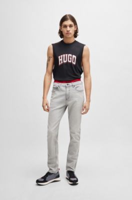 Mixed-material trainers with honeycomb mesh, Dark Grey