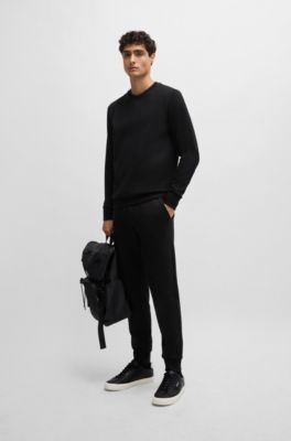 Cupsole lace-up trainers with contrast logo, Black