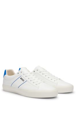 Cupsole lace-up trainers with contrast logo, White