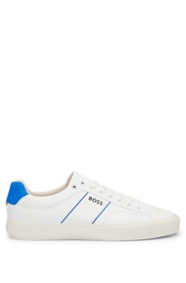 Cupsole lace-up trainers with contrast logo, White