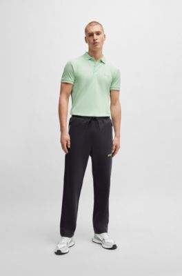 Mixed-material lace-up trainers with faux leather, White