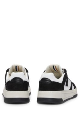 BOSS - Mixed-material trainers with nubuck and leather
