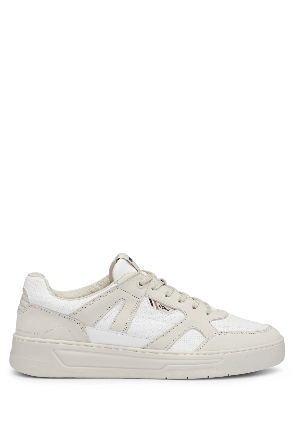 BOSS - Mixed-material trainers with nubuck and leather