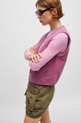Relaxed-fit waistcoat in cotton canvas, Pink