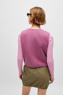 Relaxed-fit waistcoat in cotton canvas, Pink