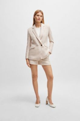 Suede pumps with 9cm heel and branded trim, White