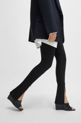 NAOMI x BOSS wedge-heel mules in leather, Black