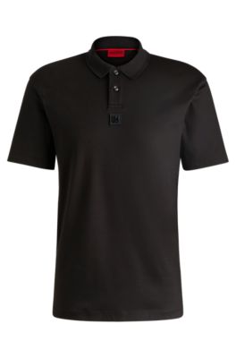 HUGO - Interlock-cotton polo shirt with stacked logo