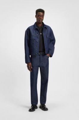 Stacked-logo polo shirt in interlock cotton, Black