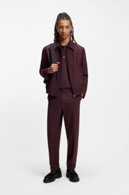 Polo de algod&oacute;n interlock con logo apilado, Marr&oacute;n claro