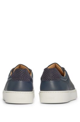 Baskets Hugo Boss Homme - Cuir Et Daim Bleu - Taille UK 8 / EU 42