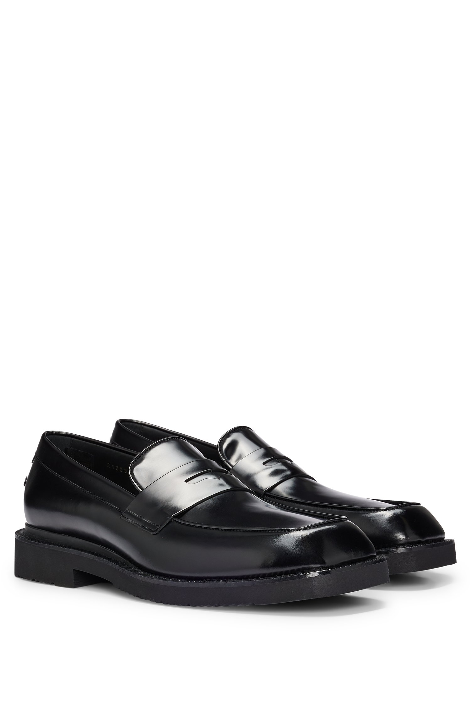 Penny-trim loafers brush-off leather