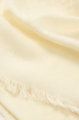 Jacquard scarf with monogram pattern, White