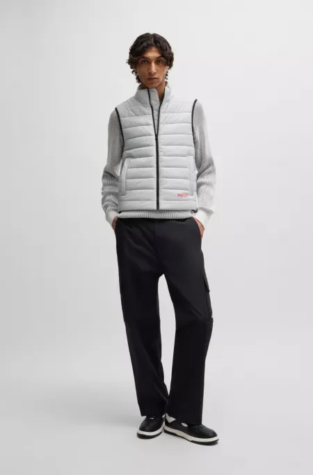 Water-repellent slim-fit gilet with logo detail