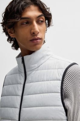 Chaleco slim fit repelente al agua con detalle de logo, Gris claro