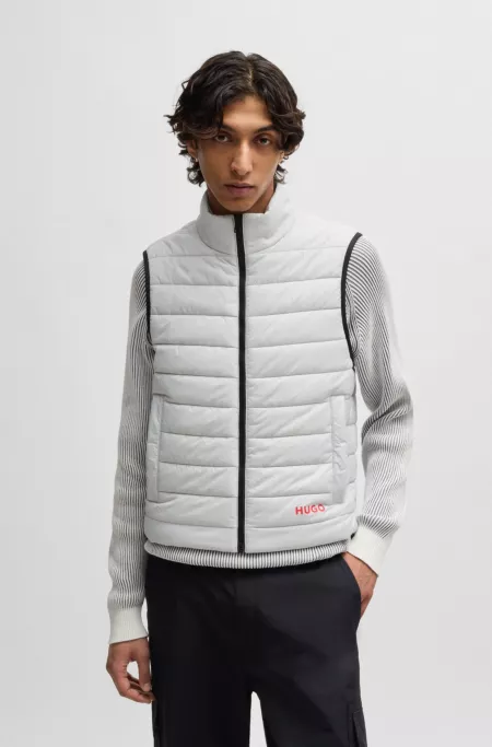 Water-repellent slim-fit gilet with logo detail