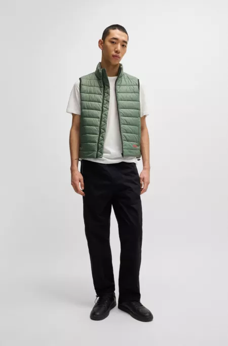 Water-repellent slim-fit gilet with logo detail
