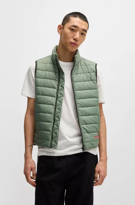 Water-repellent slim-fit gilet with logo detail