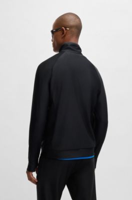 Zip-up sweatshirt with decorative reflective logo, Black