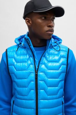 Chaleco regular fit con un inconfundible guateado y acabado repelente al agua, Celeste