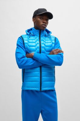 Chaleco regular fit con un inconfundible guateado y acabado repelente al agua, Celeste