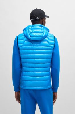 Chaleco regular fit con un inconfundible guateado y acabado repelente al agua, Celeste