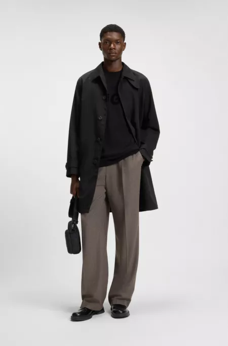 Water-repellent gabardine coat in a regular fit