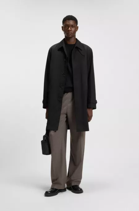 Water-repellent gabardine coat in a regular fit
