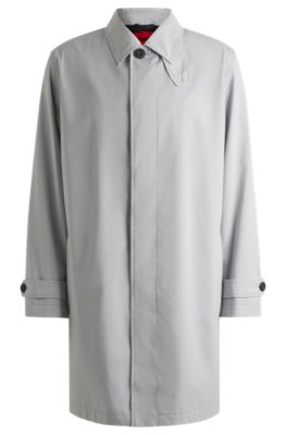 Water-repellent gabardine coat in a regular fit, Light Grey