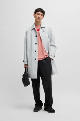 Water-repellent gabardine coat in a regular fit, Light Grey