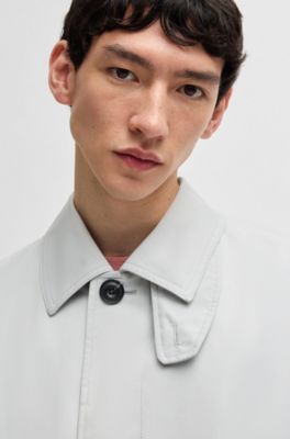 Water-repellent gabardine coat in a regular fit, Light Grey