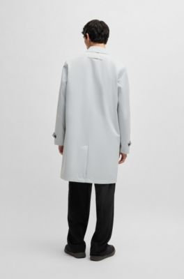 Water-repellent gabardine coat in a regular fit, Light Grey