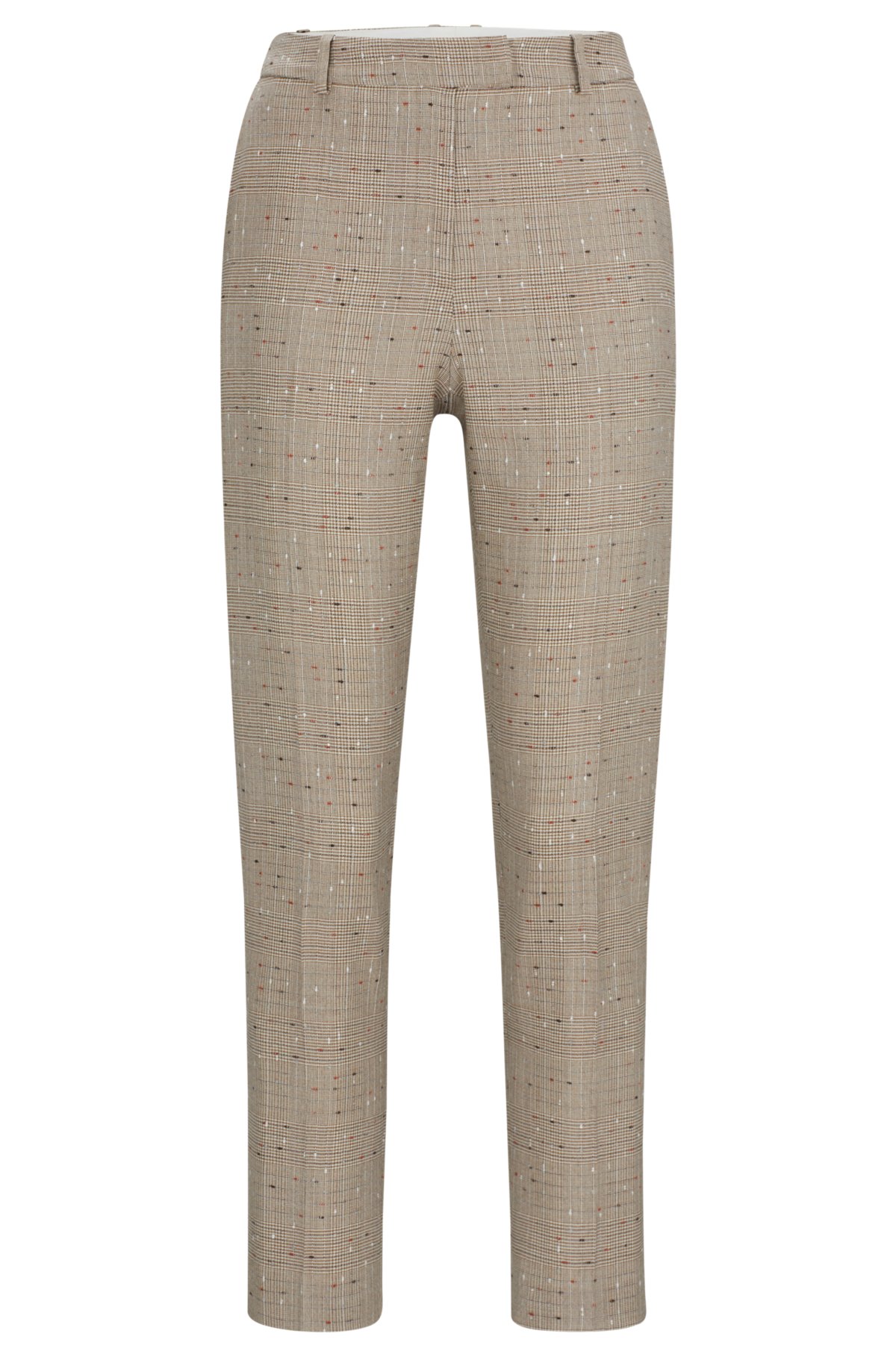 tailored trousers in a slub wool and viscose fabric