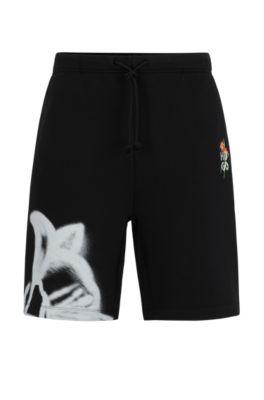 Hugo Boss Hugo Diflowos Jersey Shorts Black In Black