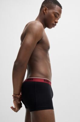 Paquete de tres calzoncillos de algod&oacute;n el&aacute;stico con logos en la cintura, Fantas&iacute;a