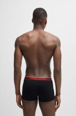 Paquete de tres calzoncillos de algod&oacute;n el&aacute;stico con logos en la cintura, Fantas&iacute;a